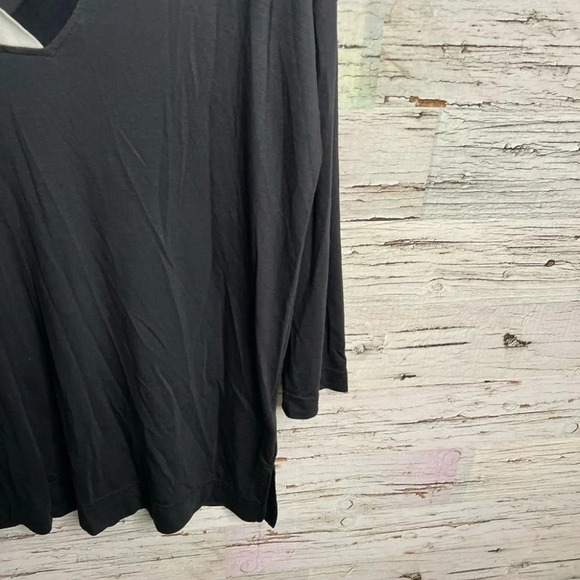 Banana republic black blouse long sleeve top white size small - Picture 3 of 9